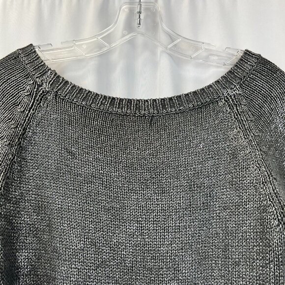 Ella Moss Womens Gray Glitter Cable Knitted Long Sleeve Pullover Sweater Size S - Picture 5 of 11